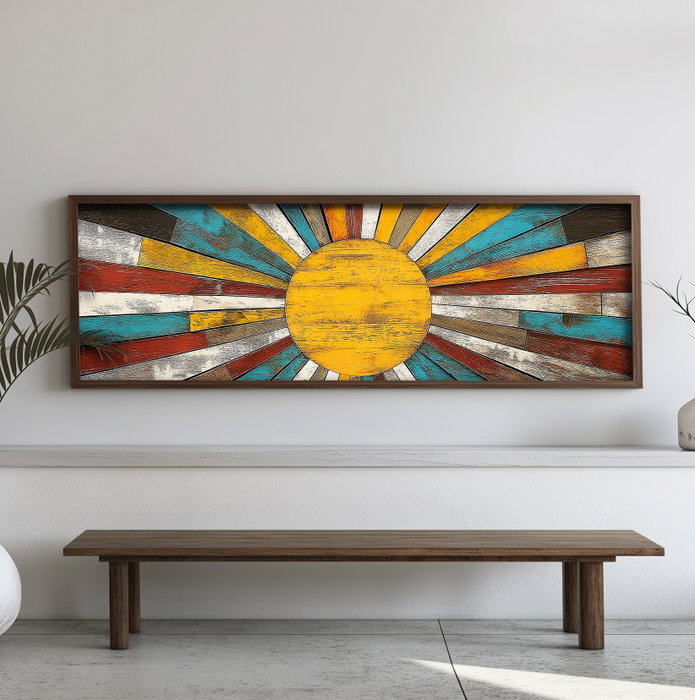 Wallity Pintura Decorativa EMR017 Multicolor en MDF con Marco